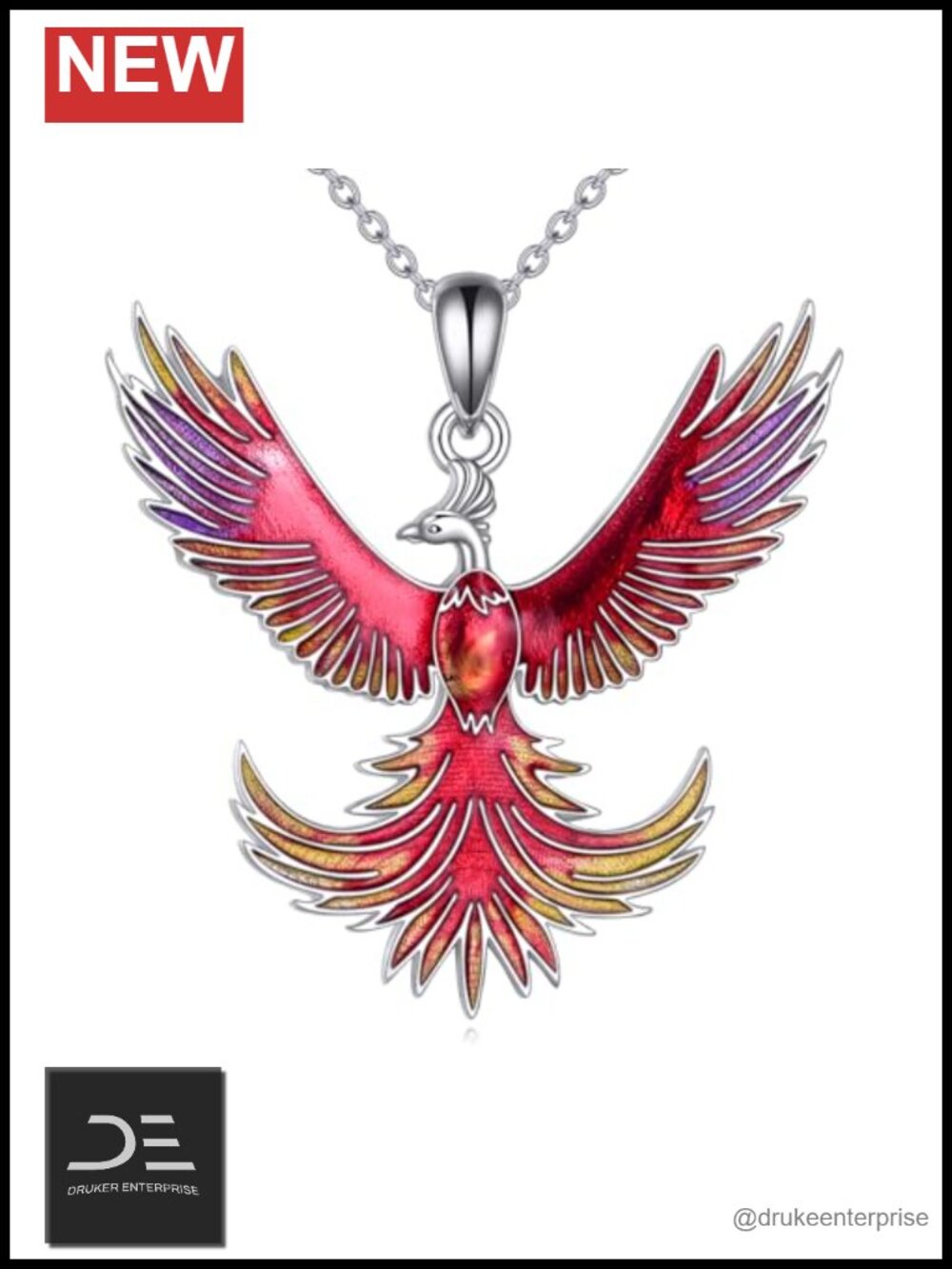 Sterling Silver Pendant Necklace Phoenix Fine Jewelry Gift for Women